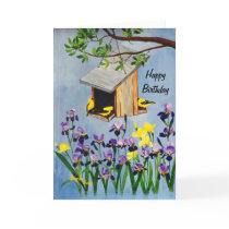 Yellow Finch Birthday Card