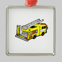 Yellow Fire Truck ornaments