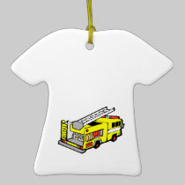 Yellow Fire Truck ornaments