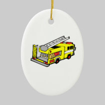 Yellow Fire Truck ornaments