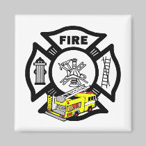 Yellow Fire Truck magnets