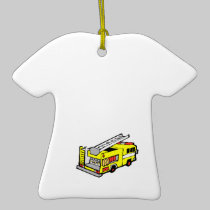 Yellow Fire Truck ornaments
