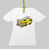 Yellow Fire Truck ornaments
