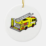 Yellow Fire Truck Ornaments