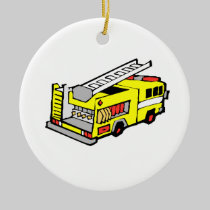 Yellow Fire Truck ornaments