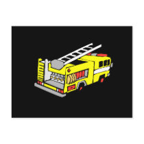 Yellow Fire Truck Postcards