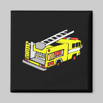 Yellow Fire Truck magnets