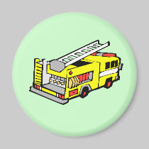 Yellow Fire Truck magnets