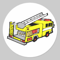 Yellow Fire Truck stickers