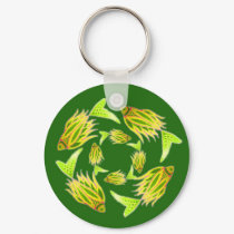 Yellow Fish Circling Keychain