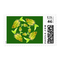 Yellow Fish Circling Stamp