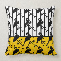 Yellow Flamingo Any Color Pillows