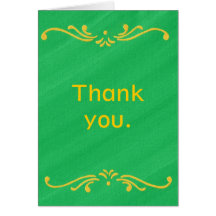 Yellow Fleur De Lis Border Green Note Cards