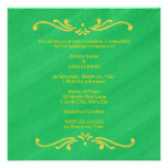 Yellow Fleur De Lis Border on Green Wedding Invite invitations