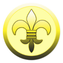 Yellow Fleur de Lis Stickers