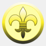 Yellow Fleur de Lis Stickers