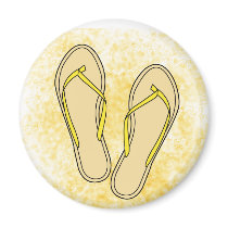 Yellow Flip Flops Magnet by jmagnum Yellow Flip Flops Magnet