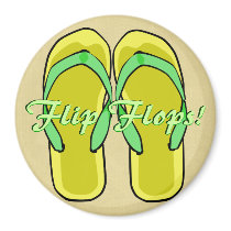 Yellow Flipflops Magnet by Customizables Yellow Flipflops Magnet
