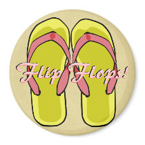 Yellow Flipflops Magnet by Customizables Yellow Flipflops Magnet