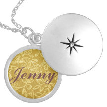 Yellow Floral Background Locket
