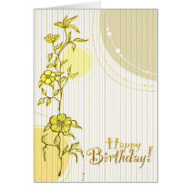 Yellow Floral Birthday cards