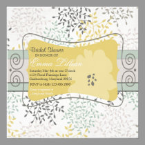 Yellow Floral Bridal Shower invitations