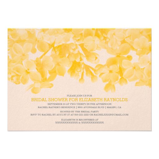 Yellow Floral Bridal Shower Invitations