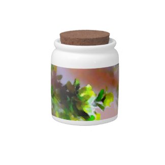 Yellow Floral Candy Jar