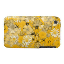 Yellow Floral Case Case-Mate iPhone 3 Cases