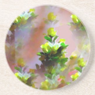 Yellow Floral Coaster