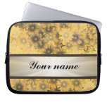 Yellow floral daisy computer sleeves