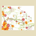 Yellow Floral Hibiscus & Swallows Custom Poster posters