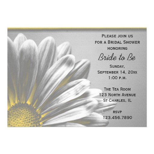 Yellow Floral Highlights Bridal Shower Invitations