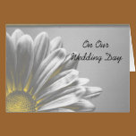 Yellow Floral Highlights Our Wedding Day Card cards