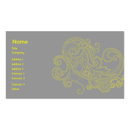 Yellow Floral Pattern - Business Business Card Templates