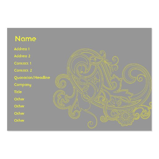 Yellow Floral Pattern - Chubby Business Cards