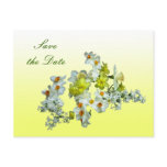 Yellow Floral Save the Date Wedding Post Cards