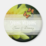 Yellow Floral Spring Wedding Magnet