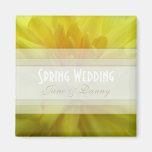 Yellow Floral Spring Wedding Magnet
