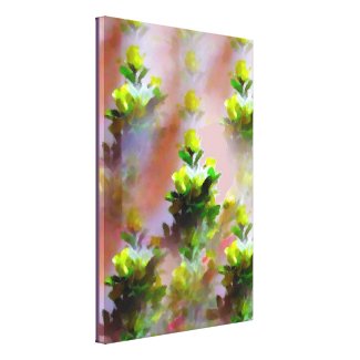 Yellow Floral Stretched Canvas Print