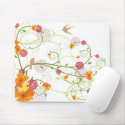 Yellow Floral Swallows Mousepad