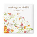 Yellow Floral Swallows Save Date / Gift  Magnet
