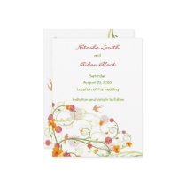 Yellow Floral Swallows Save Date /RSVP/ Invitation Post Cards