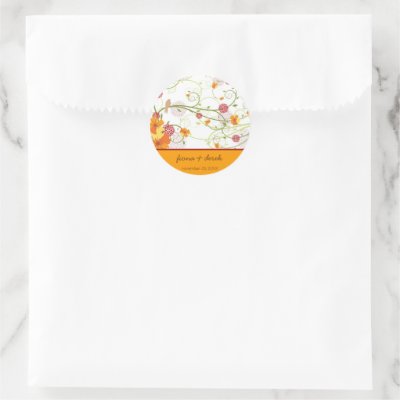 Yellow Floral Swallows Save Date / TQ / Gift / Stickers by fat_fa_tin