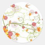 Yellow Floral Swallows Save Date / TQ / Gift / stickers