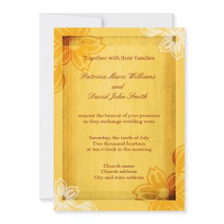 Yellow Floral Watercolor Wedding Invitations invitation