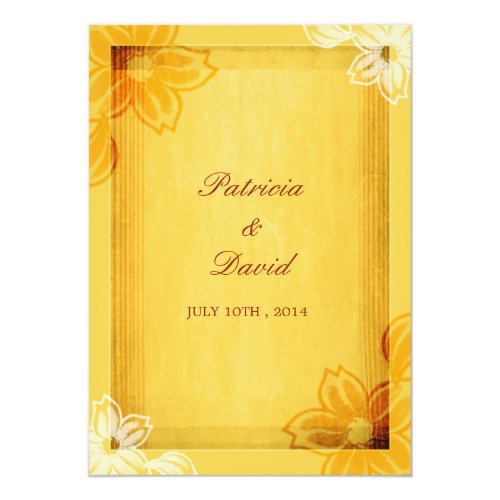 Yellow Floral Watercolor Wedding Invitations