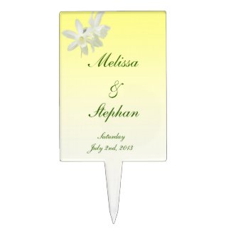 Yellow Floral Wedding Cake Topper