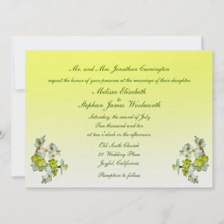 Yellow Floral Wedding invitation