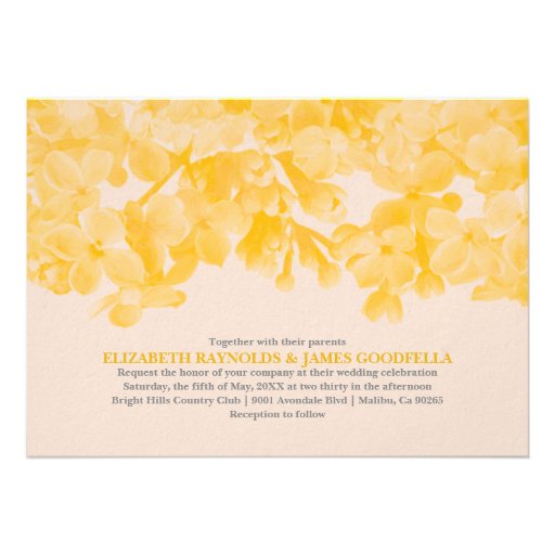 Yellow Floral Wedding Invitations